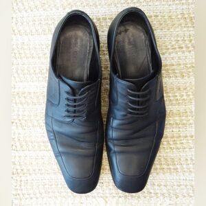 Gucci Derby  Black Leather Lace-up Cap Toe Oxford Dress Shoes Size 10